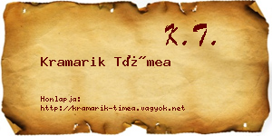 Kramarik Tímea névjegykártya