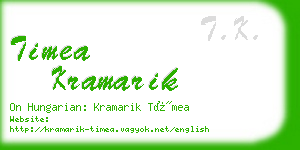 timea kramarik business card